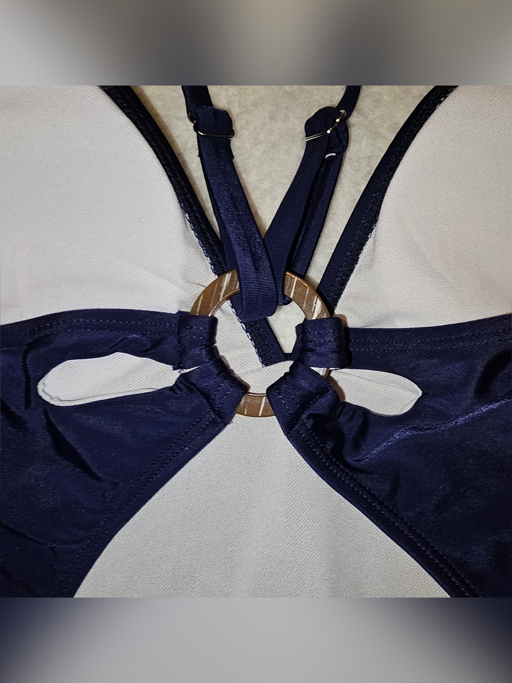 Navy Ruched One-Piece Swimsuit - Picture 5 of 8